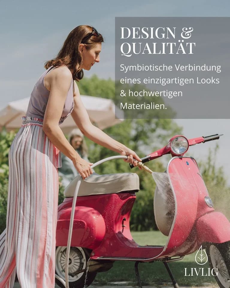 LIVLIG Gartenschlauch 1/2 Zoll Grau Recyceltes PVC