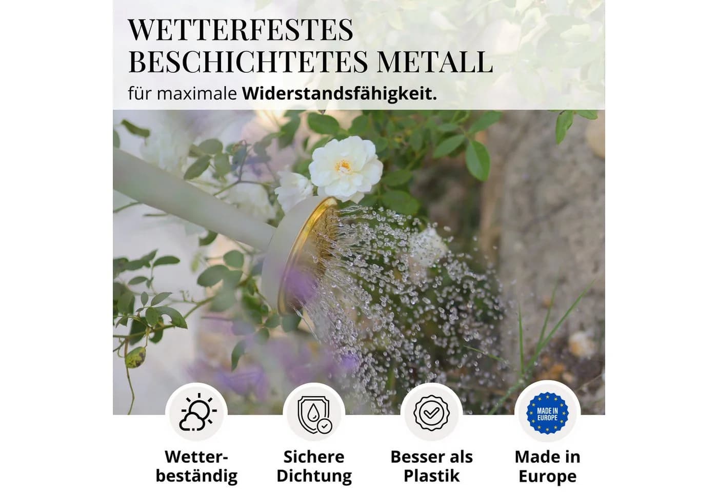 LIVLIG Gießkanne 5L Vintage Grau Metall mit abnehmbarem Brausekopf