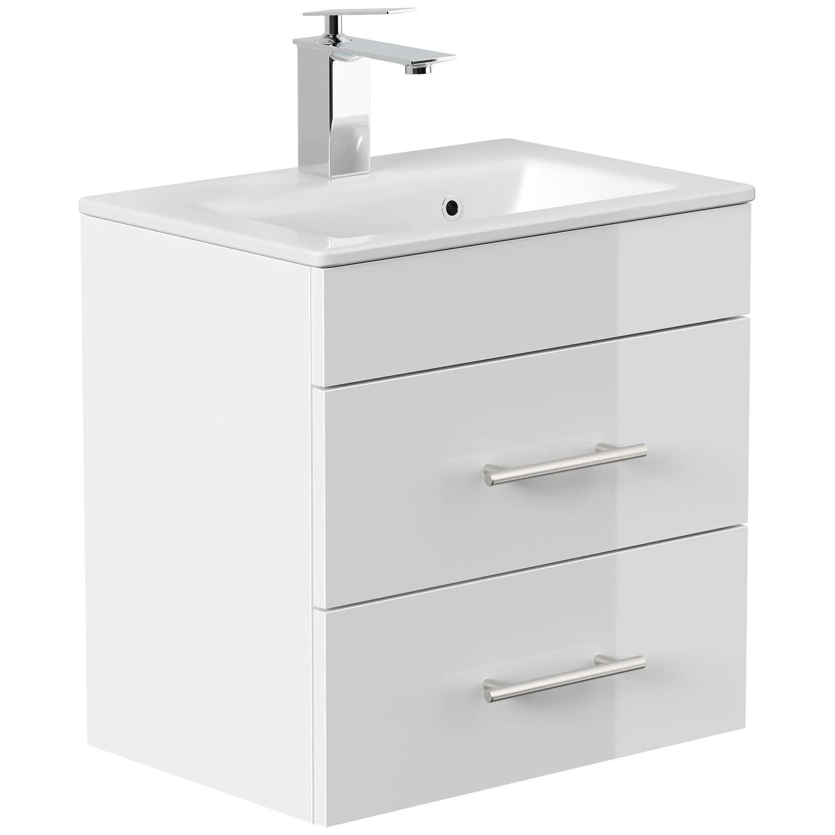 Posseik Badmöbel Portus 500 SlimLine Weiß Hochglanz