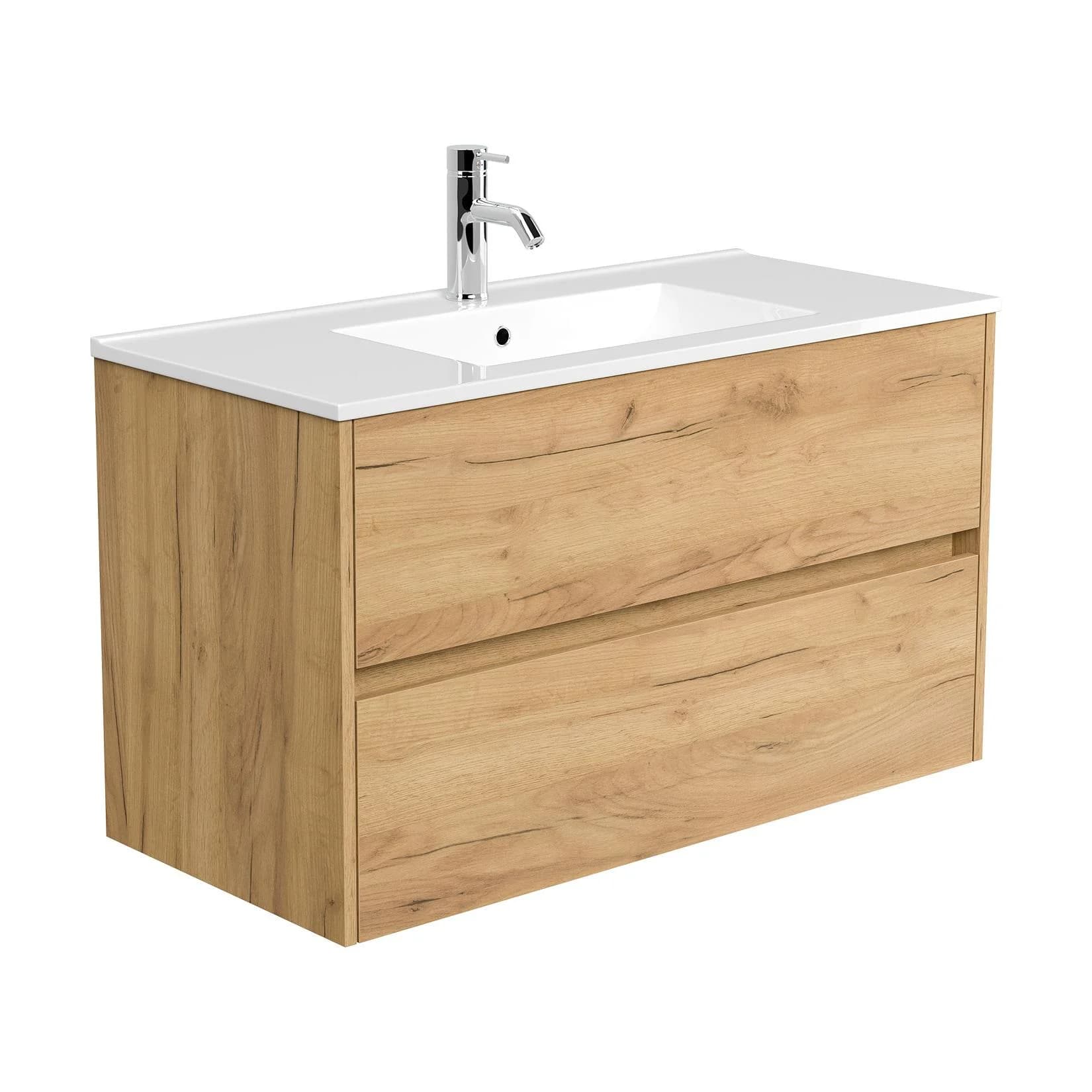 Badmöbel Limes & Waschtisch 100cm 2 Greifraum SoftClose Auszüge Weiß