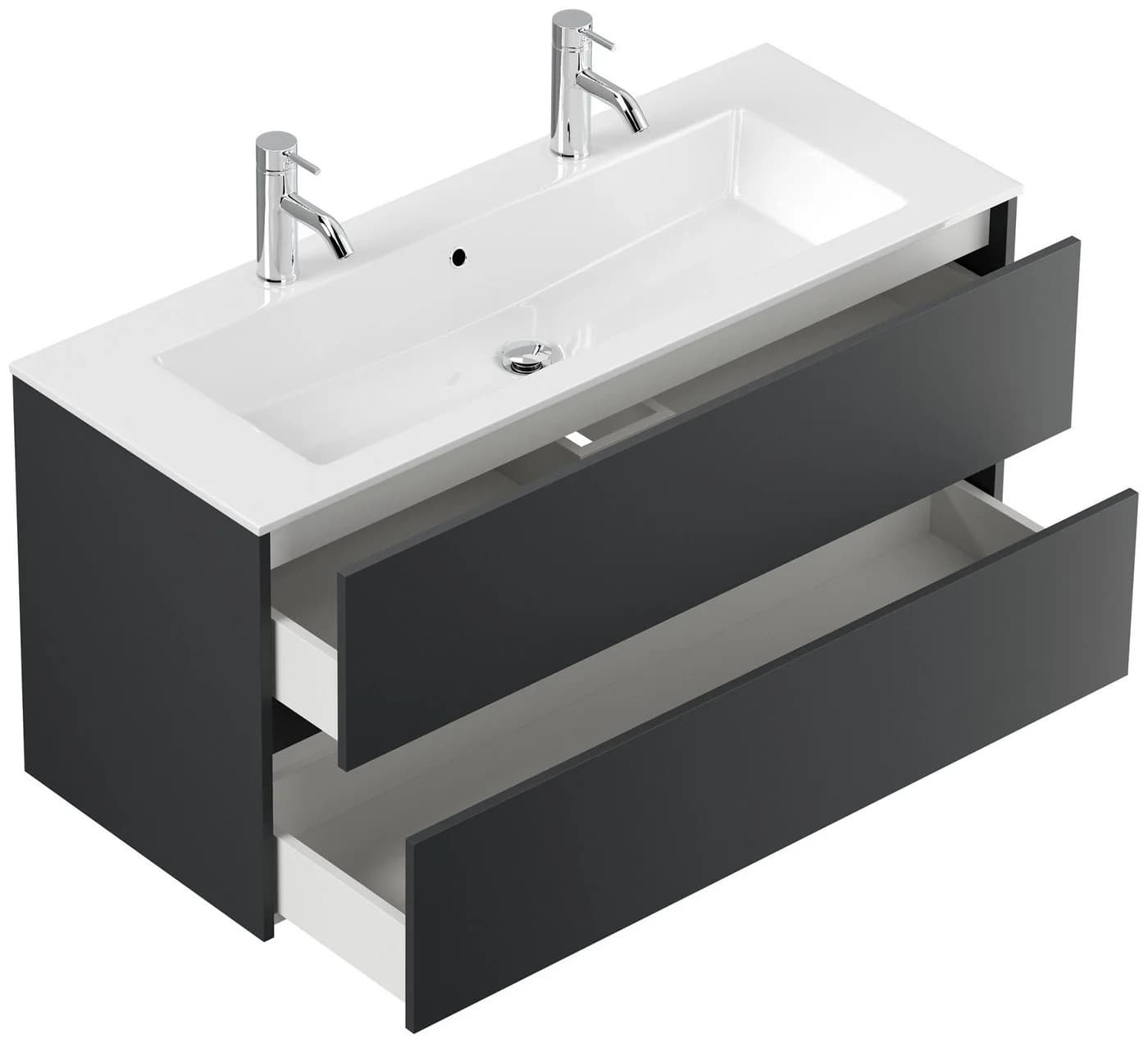Magnolia Home Badmöbel-Set Taifun 120cm Grau Softtouch LED Spiegel