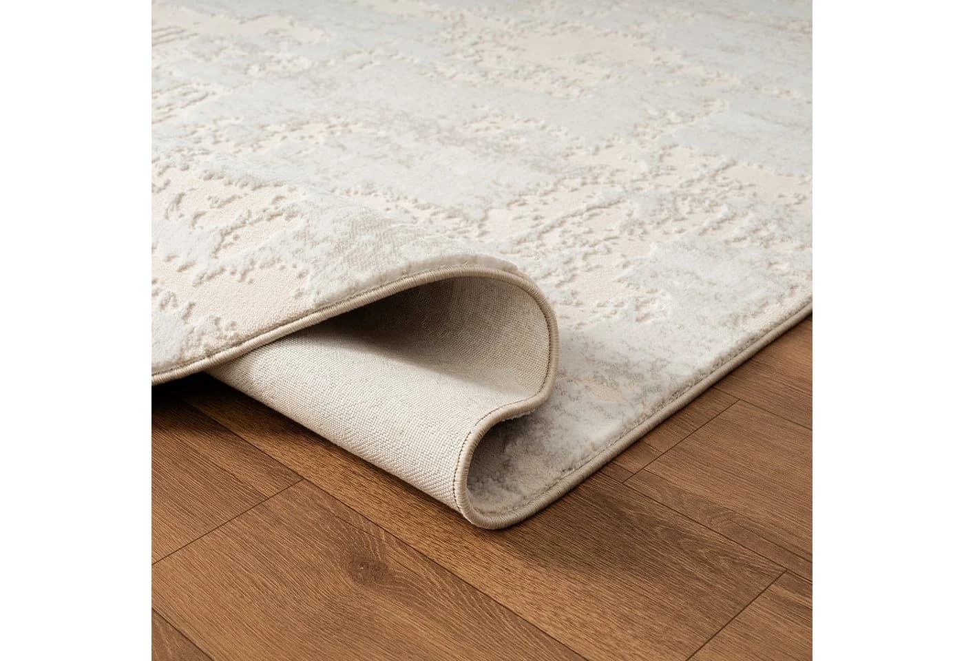 Carpetilla Designteppich Designer Wohnzimmer Teppich Abstrakte Musterung Oval Weiß