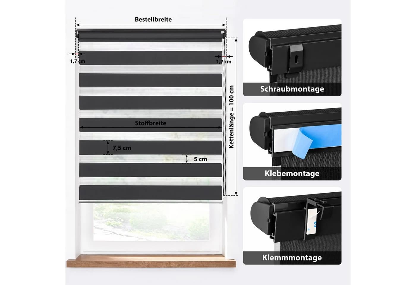 Doppelrollo Jalousiescout Blickdicht Lichtdurchlässig