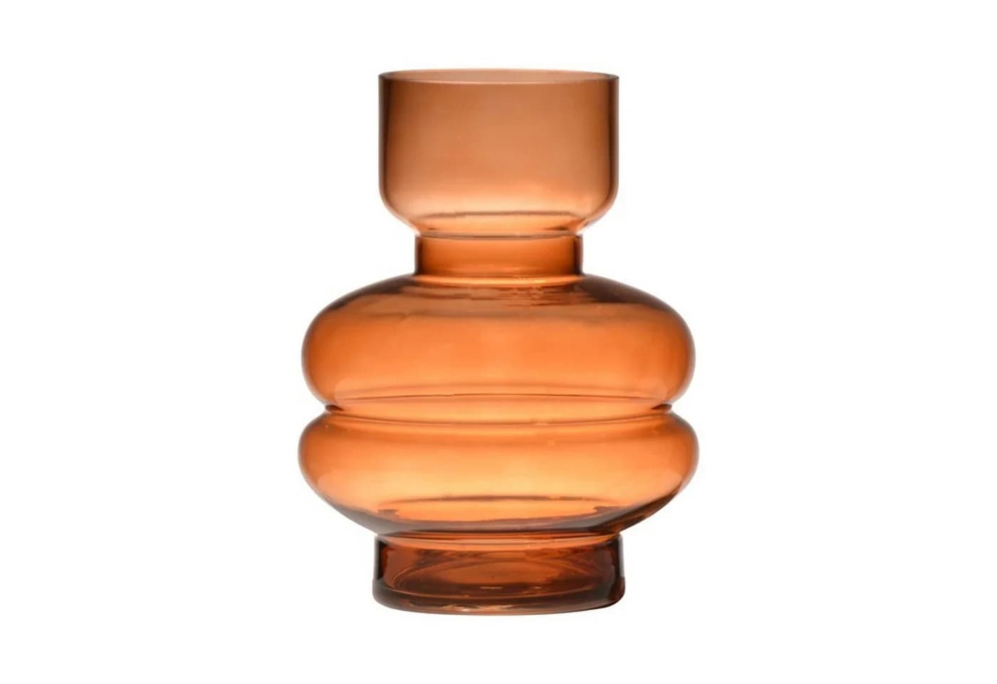INNA-Glas Dekovase TAMLIN Orange-Braun-Klar Glas Vase