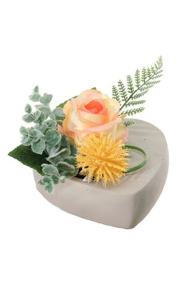 artplants Künstliches Blumengesteck Rose & Allium Gelb