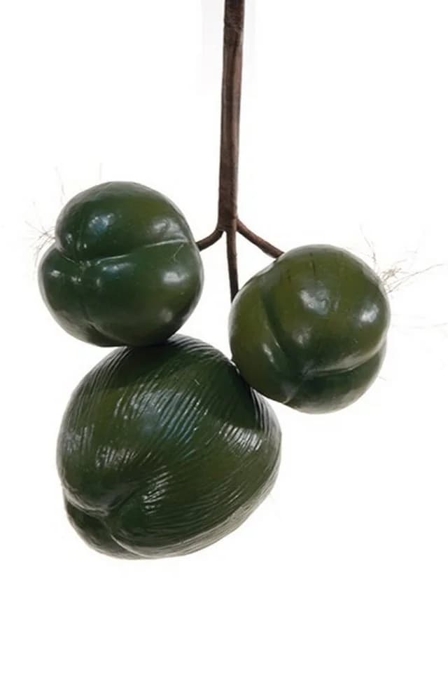 artplants Kunstpflanze Deko Obst Kokosnüsse TIHANA 3 Stück Grün