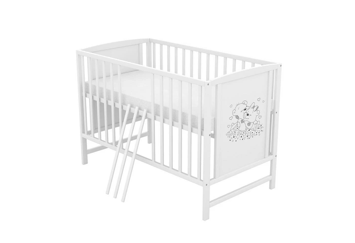 Baby-Delux Komplettbett Mia 10-tlg. Weiß Beige Kiefernholz