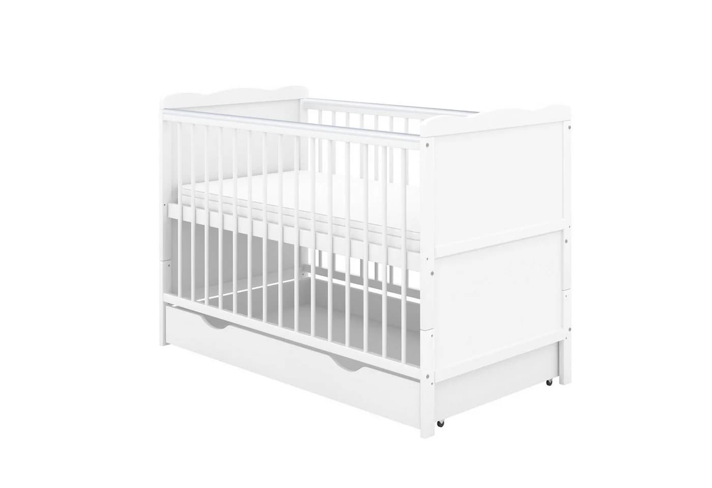 Baby-Delux Babybett Jack Komplettset 70x140 cm Weiß Kiefernholz