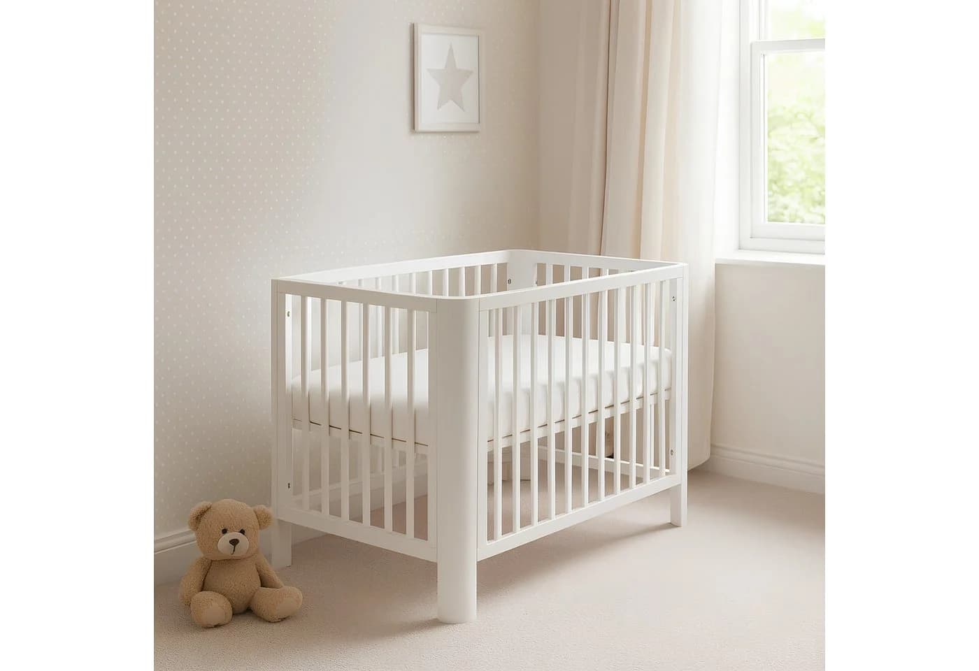 Baby-Delux Babybett Lio weiß Kiefer Massivholz umbaubar