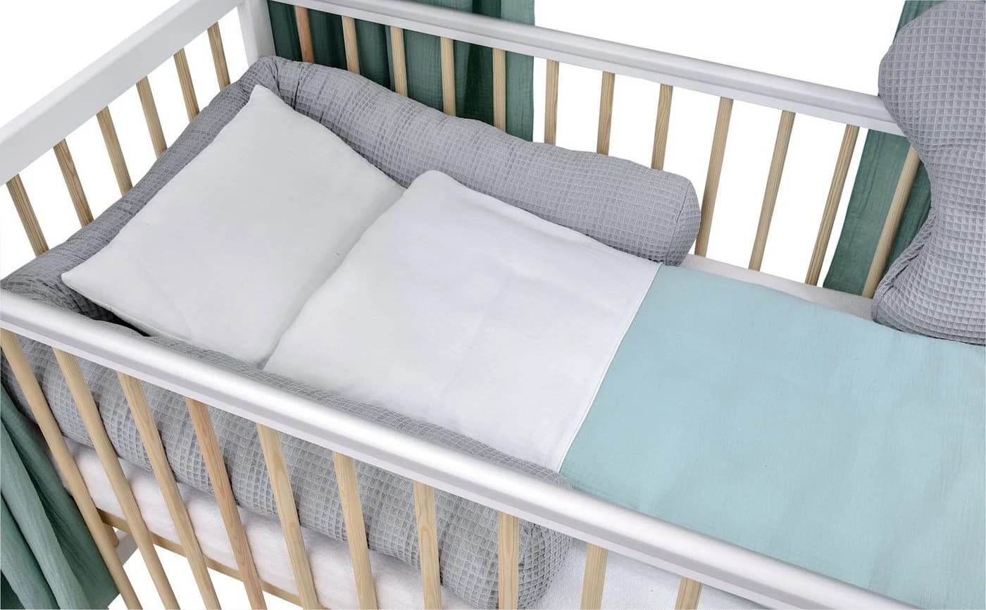 Baby-Delux Babybett Komplettset 60x120 cm Kiefernholz Weiß