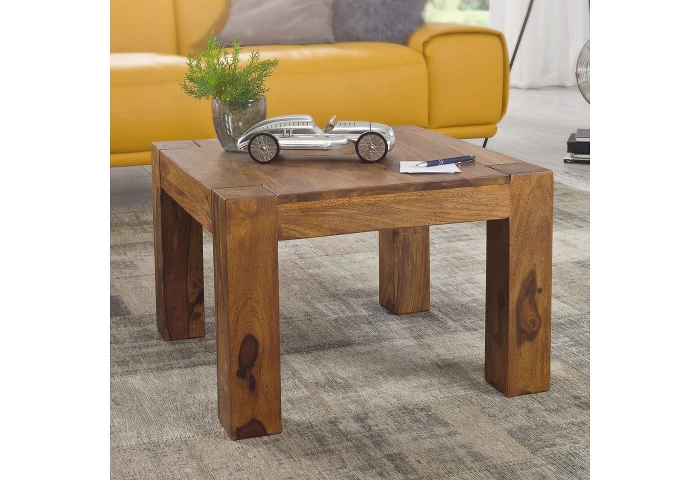 tinkaro Couchtisch DEACON Massivholz Walnuss Braun