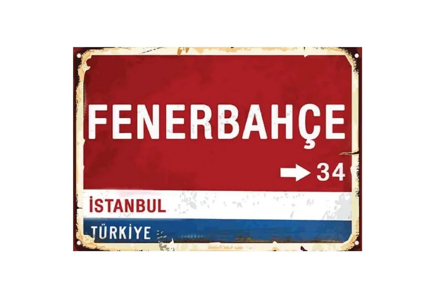 Jungengel Fenerbahce Istanbul Retro Poster 28x20cm selbstklebend MDF Fanartikel