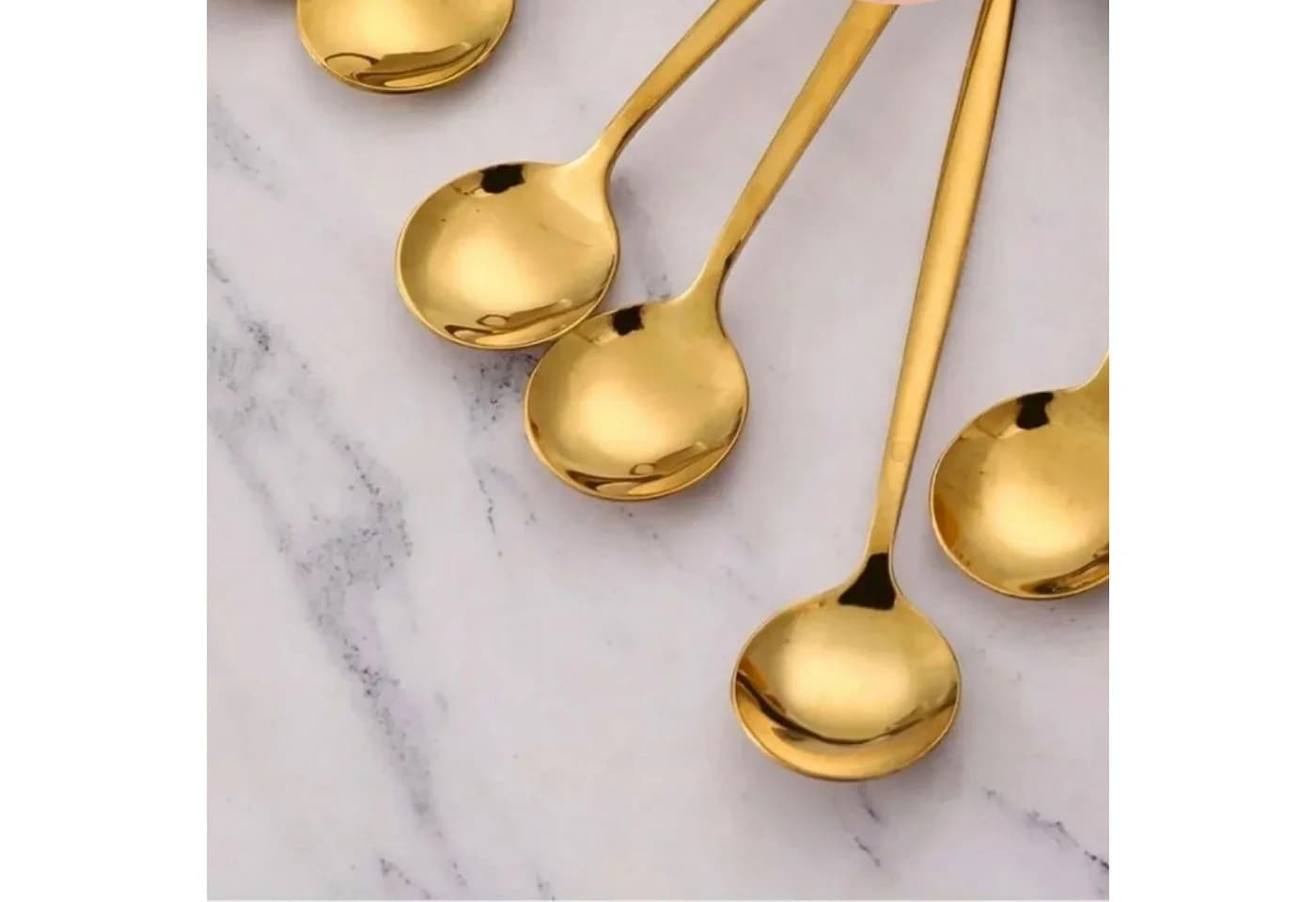 Jungengel Teelöffel 6-teilig Gold Titanbeschichtet Edelstahl