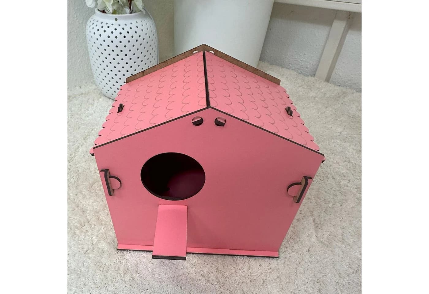 Jungengel Vogelhaus Nistkasten Stecksystem Holz Rosa