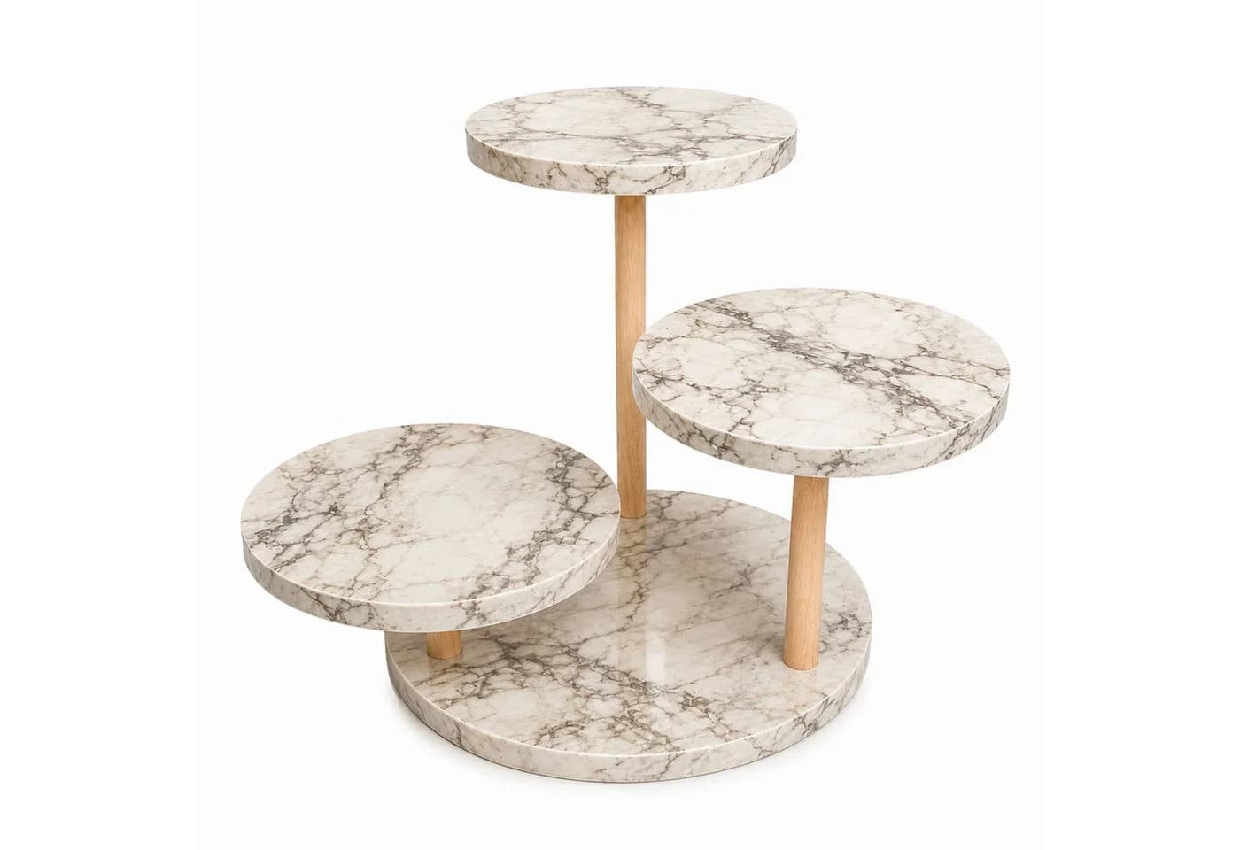 Jungengel 3-in-1 Etagere Weiß-Marmor Servieretagere mit 3 Ebenen
