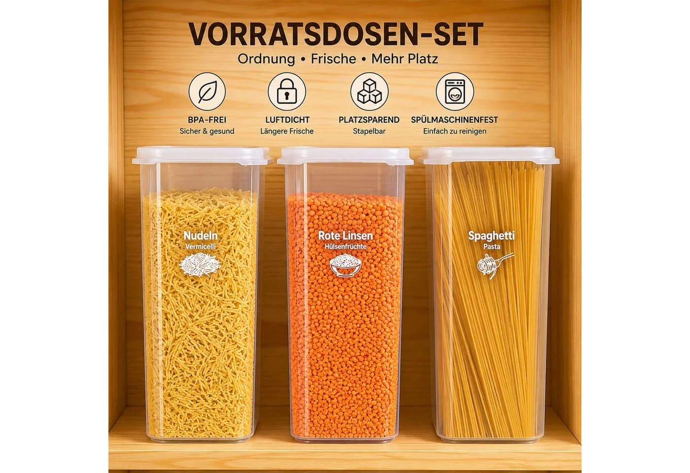 Jungengel Vorratsdosen-Set 6-tlg. 1,7L Transparent BPA-frei