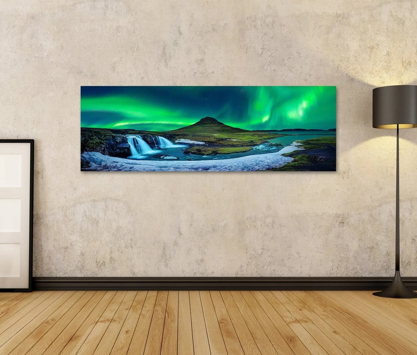 islandburner Leinwandbild Nordlicht Aurora Borealis Kirkjufell Island
