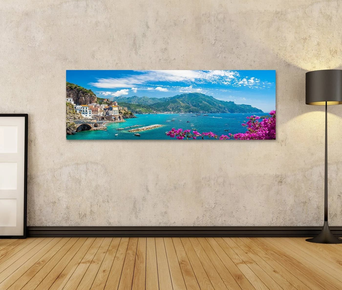 islandburner Leinwandbild Amalfiküste Atrani Panorama 120x40cm