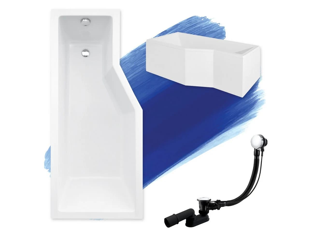 KOLMAN Eckbadewanne Integra Acryl Weiß