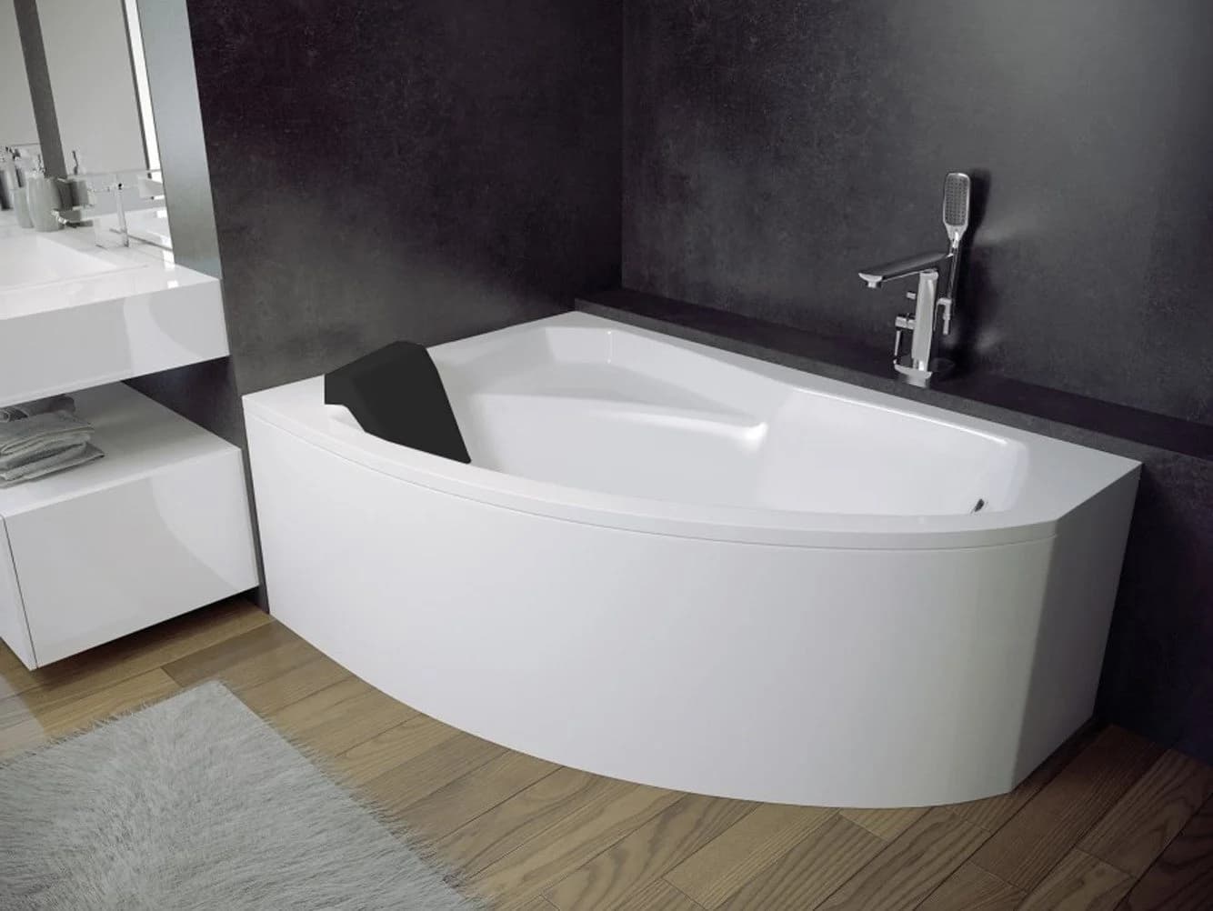 KOLMAN Eckbadewanne Rima Acryl Weiß