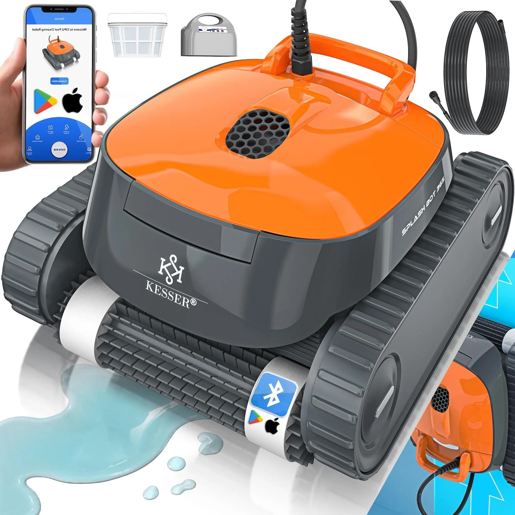 KESSER Poolroboter für Boden und Wand mit App-Funktion