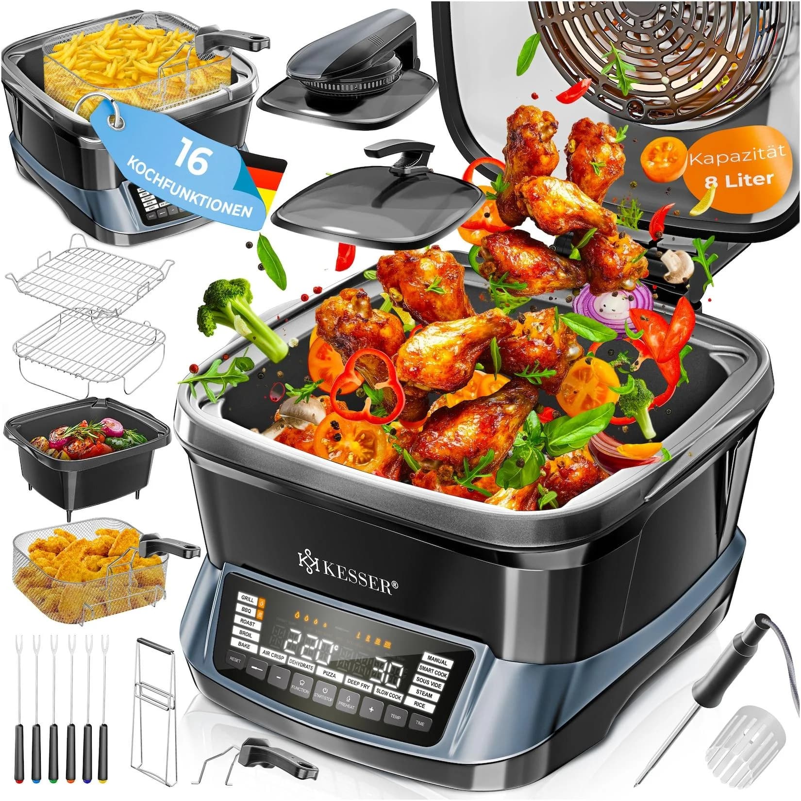 KESSER® Multikocher Küchengerät 8L 16 Programme