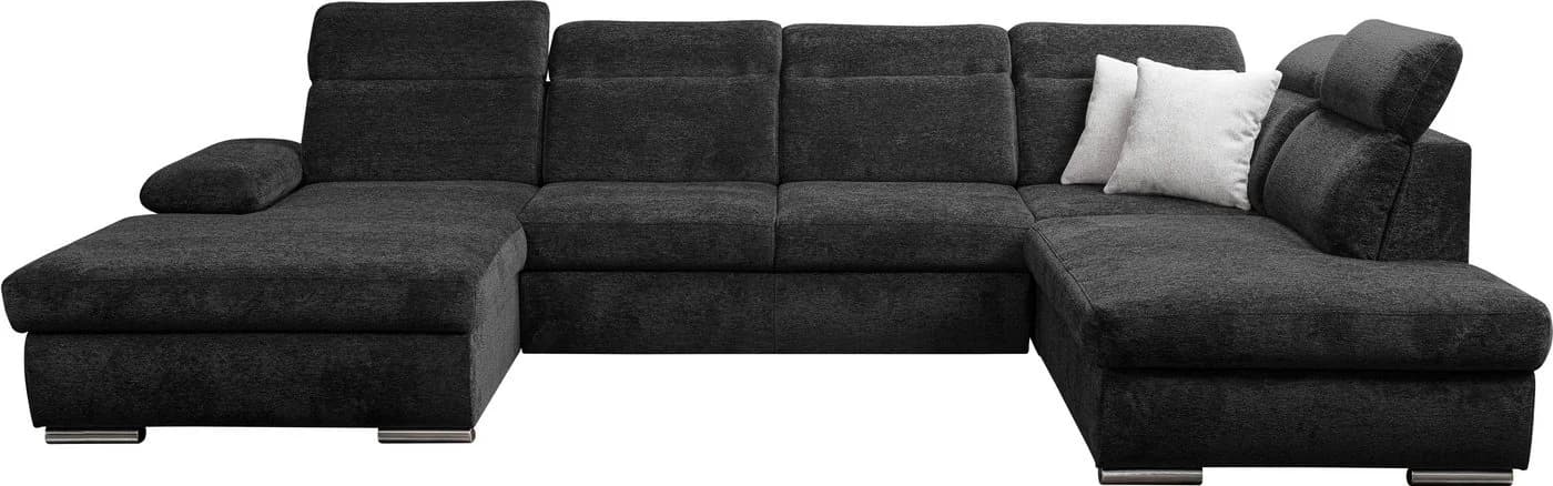 WERK2 Wohnlandschaft Cordoba inkl. Bett, Bettkasten & Kopfteilfunktion, Breite 359 cm, bequem, komfortable Wellenunterfederung, inkl. Schlaffunktion, U-Form