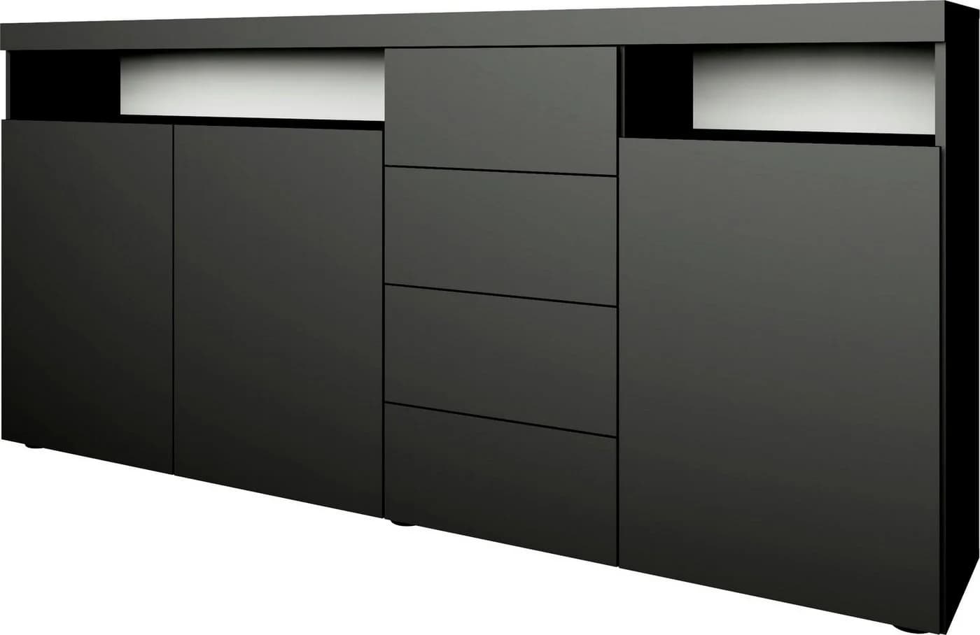 BORCHARDT MÖBEL Highboard Kapstadt Schwarz Push-to-open
