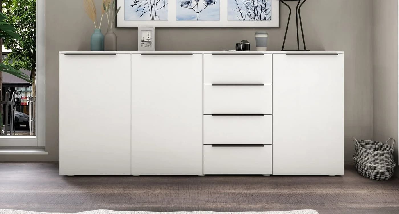 Borchardt Möbel Highboard Tom Weiß Matt 200cm
