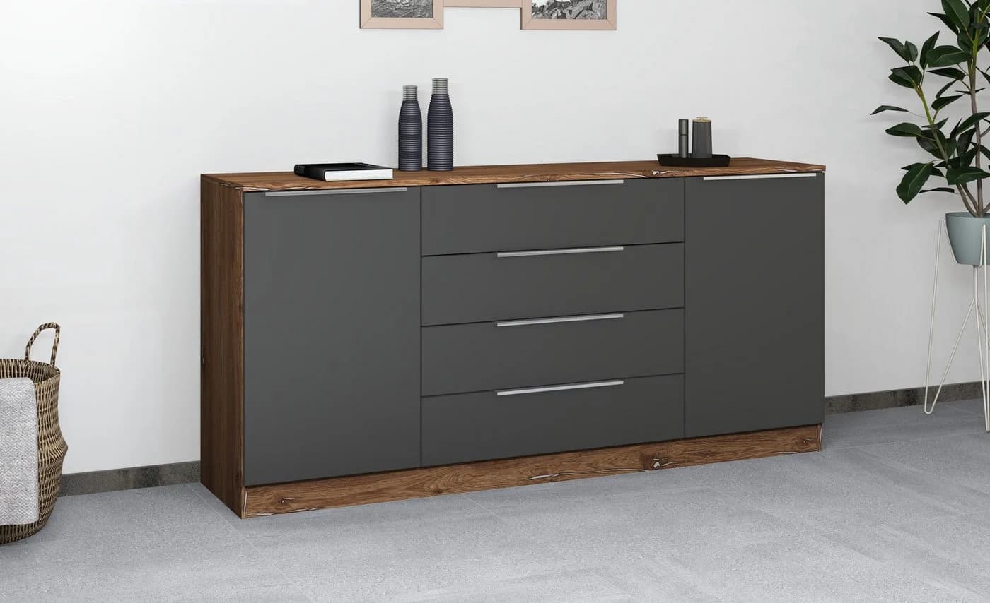 Borchardt Möbel Kommode Oliva Grau Vintage Holzwerkstoff