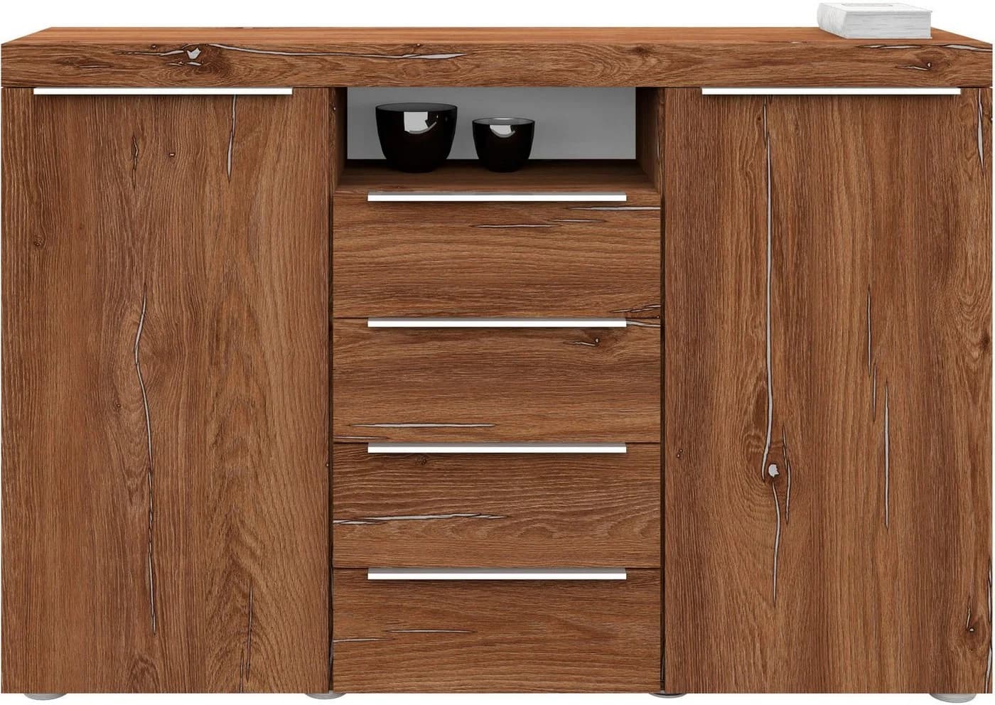 Borchardt Möbel Highboard Durban Vintage Eiche mit Schubladen