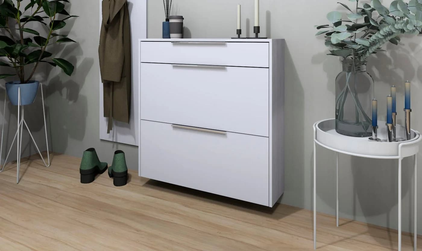 Borchardt Möbel Schuhschrank Oliva Weiß Wandmontage
