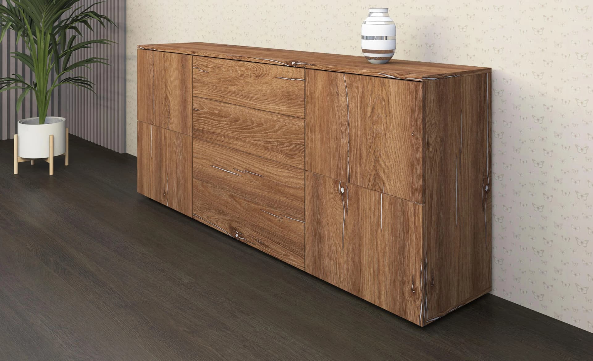 Borchardt Möbel Sideboard Rova Vintage Eiche 166 cm