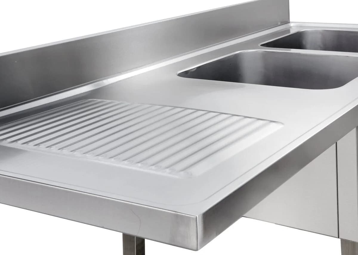 GastroHero Arbeitstisch Spülzentrum 160x60 cm - Edelstahl Spültisch