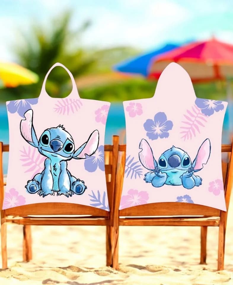 Lilo & Stitch Badeponcho mit Kapuze Baumwolle Kinder