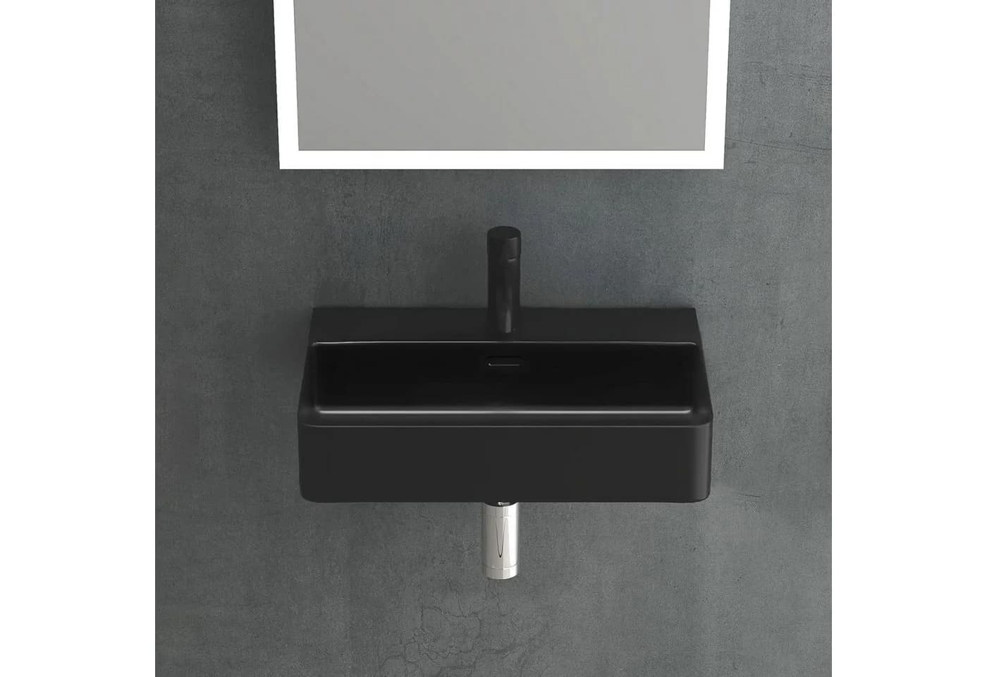Alpenberger Aufsatzwaschbecken 60 cm Schwarz Nano