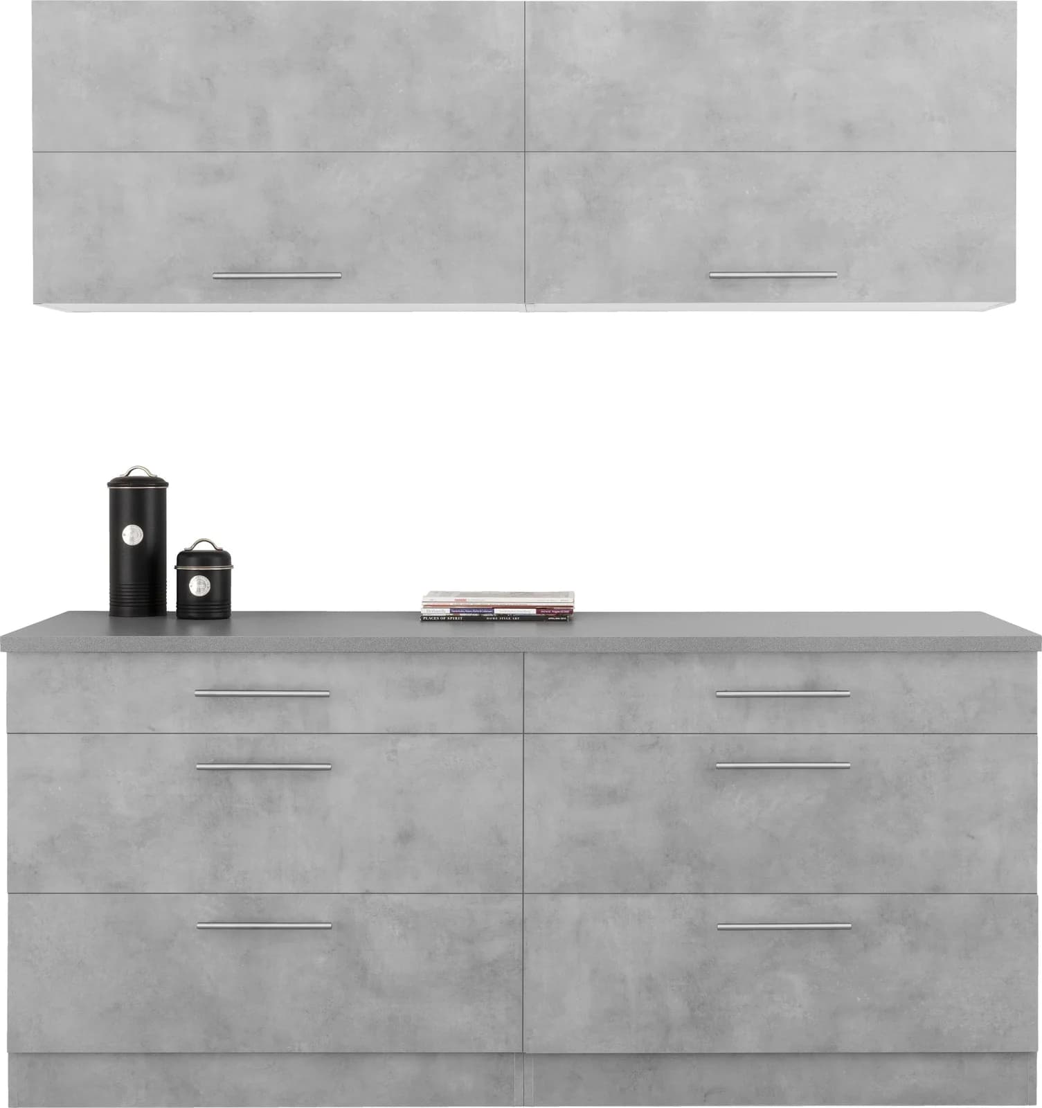 Wiho-Küchen Cali Küche Betonfarben Canvas Grau 180cm