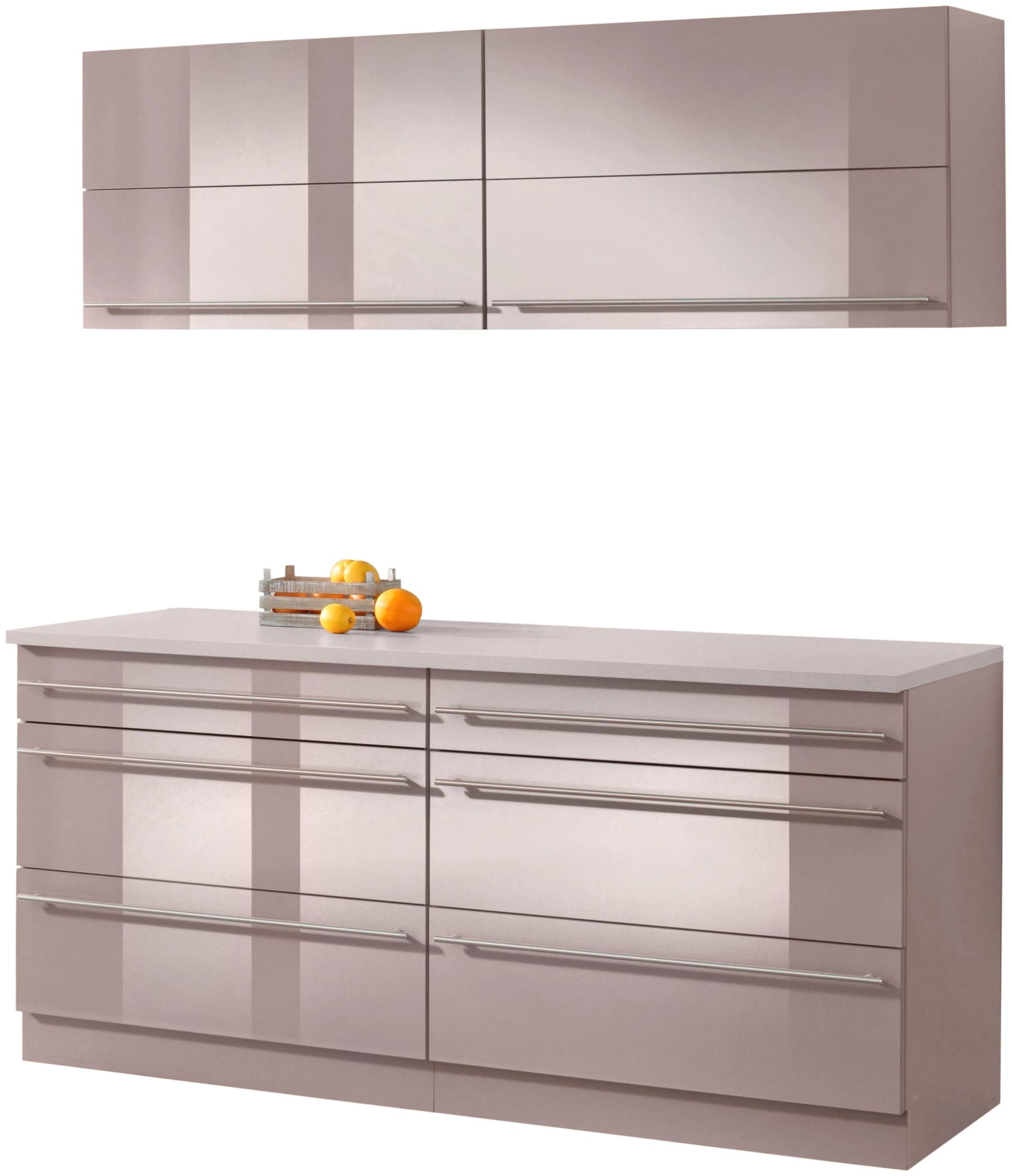 WIHO Küche Chicago Komplettküche Braun Grau 180cm