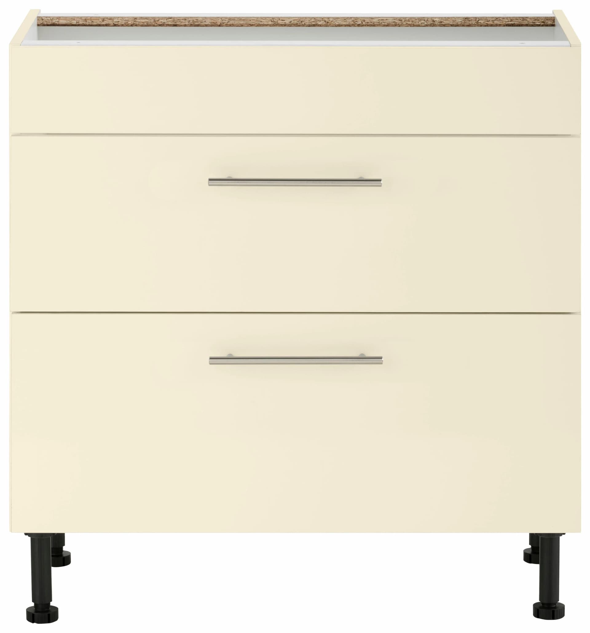Wiho Küchen Kochfeldumbauschrank Ela Beige Magnolia mit Soft-Close
