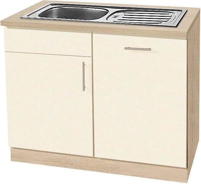 Wiho Küchen Spülenschrank Kiel 110 cm Magnolia Sonoma Eiche