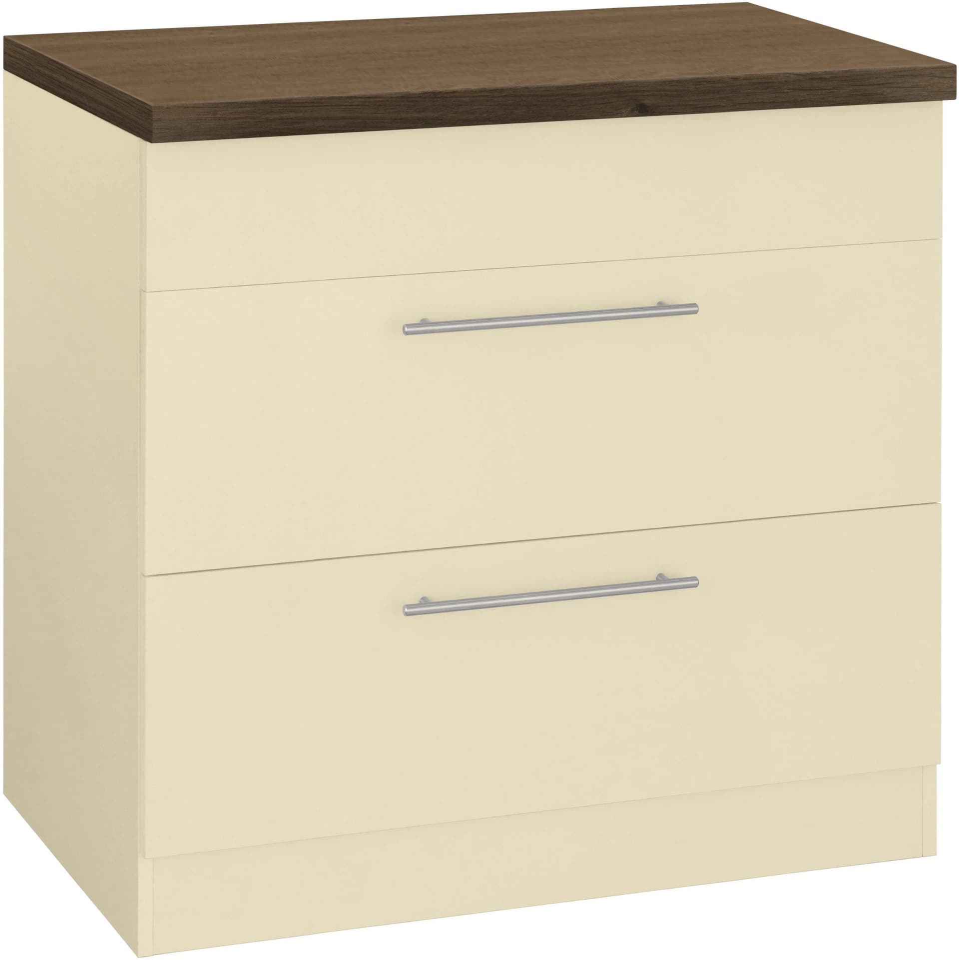 Wiho Küchen Kochfeldumbauschrank Unna Beige Eiche Tabak