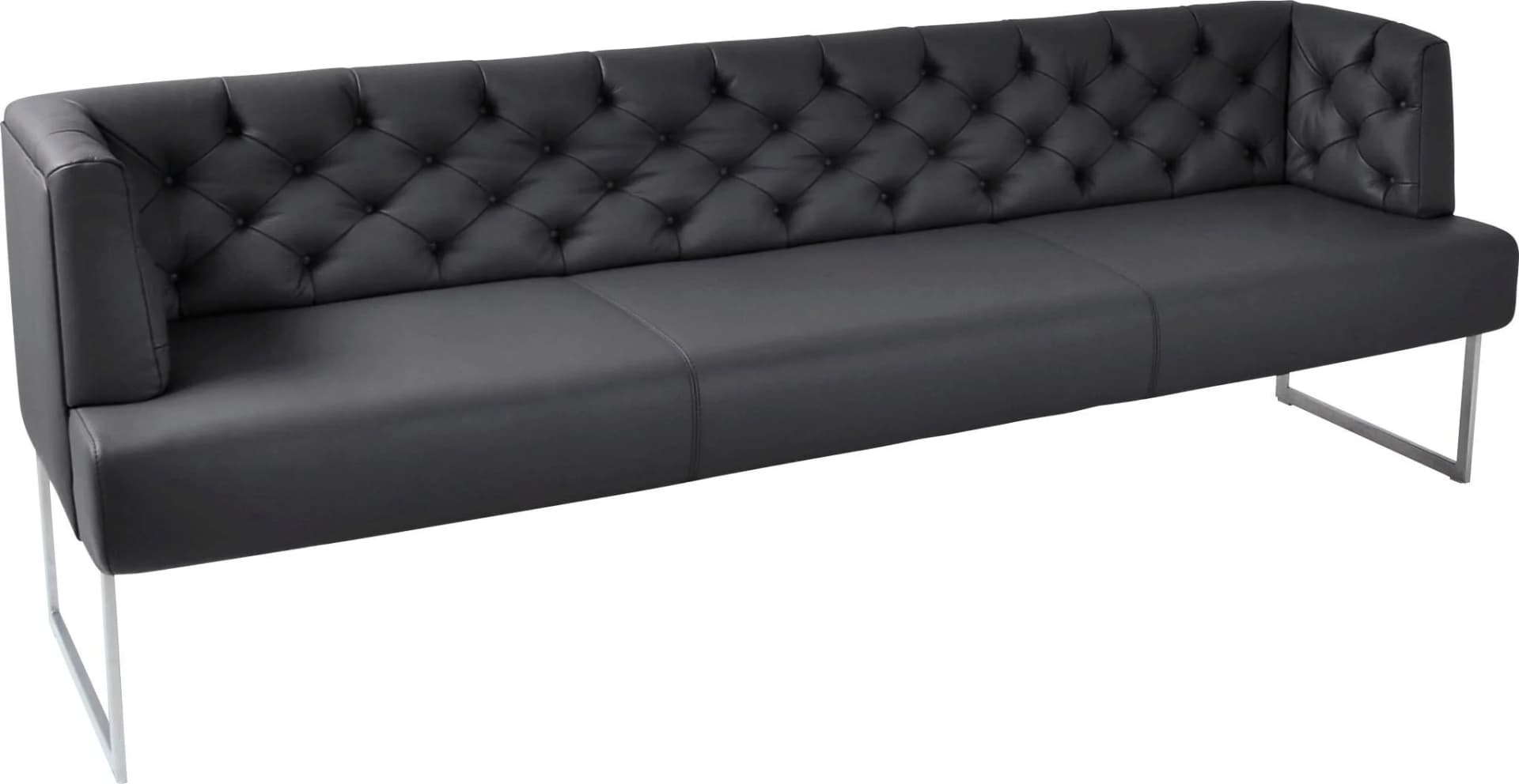 K+W Komfort & Wohnen Polsterbank Creso Schwarz Leder Chesterfield