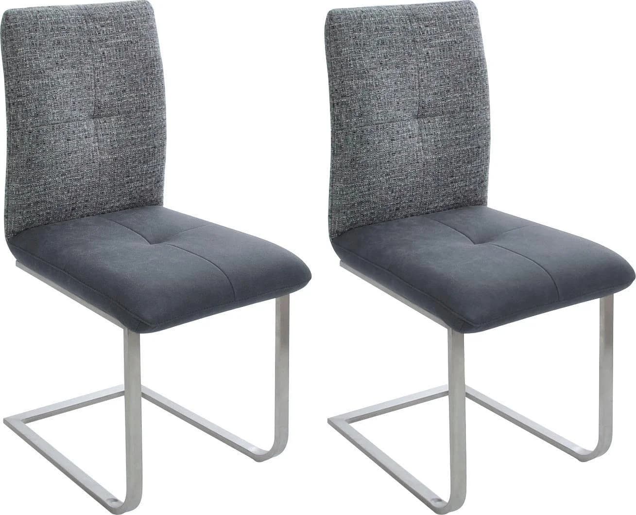 K+W Freischwinger Giacomo II Blau Edelstahloptik