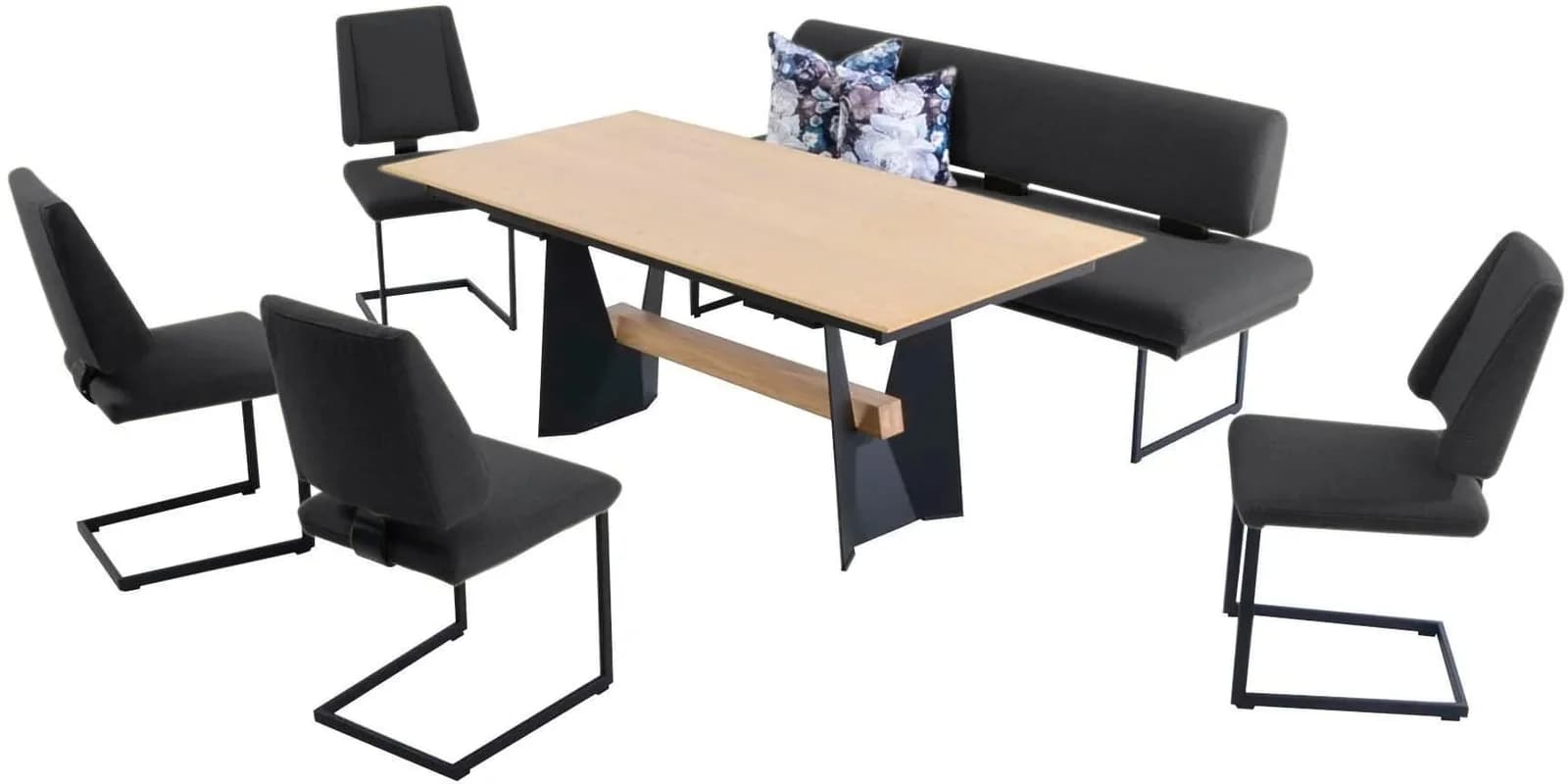K+W Komfort & Wohnen Essgruppe Longbeach Anthrazit Spitzkissenoptik
