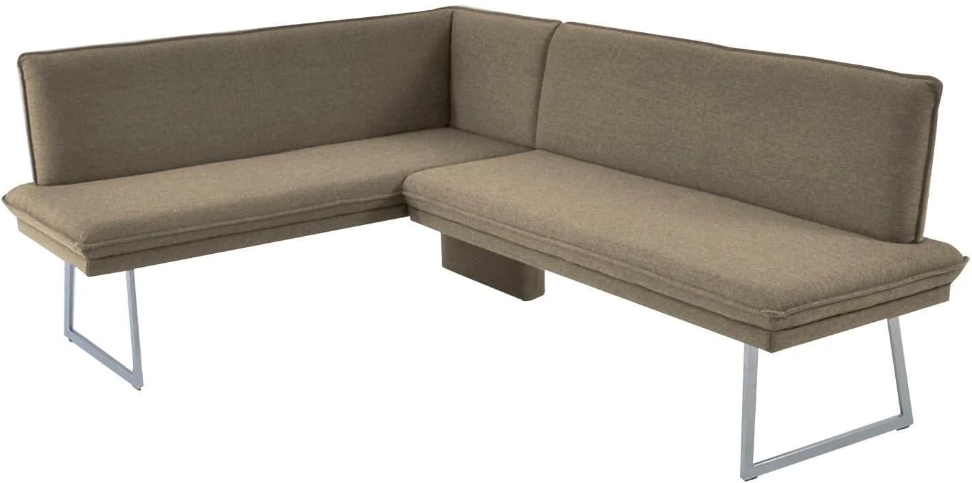 K+W Eckbank beige mit Metallkufen und gepolsterter Sitzfläche