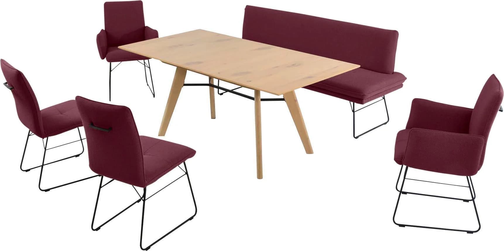 Essgruppe Giacomo IV K+W Komfort & Wohnen Bordeaux Polsterbank
