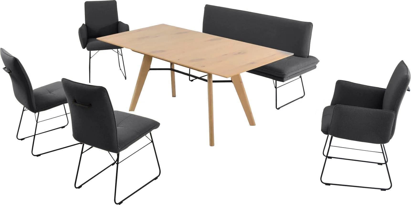 K+W Komfort & Wohnen Essgruppe Giacomo IV Anthrazit Federkernpolsterung