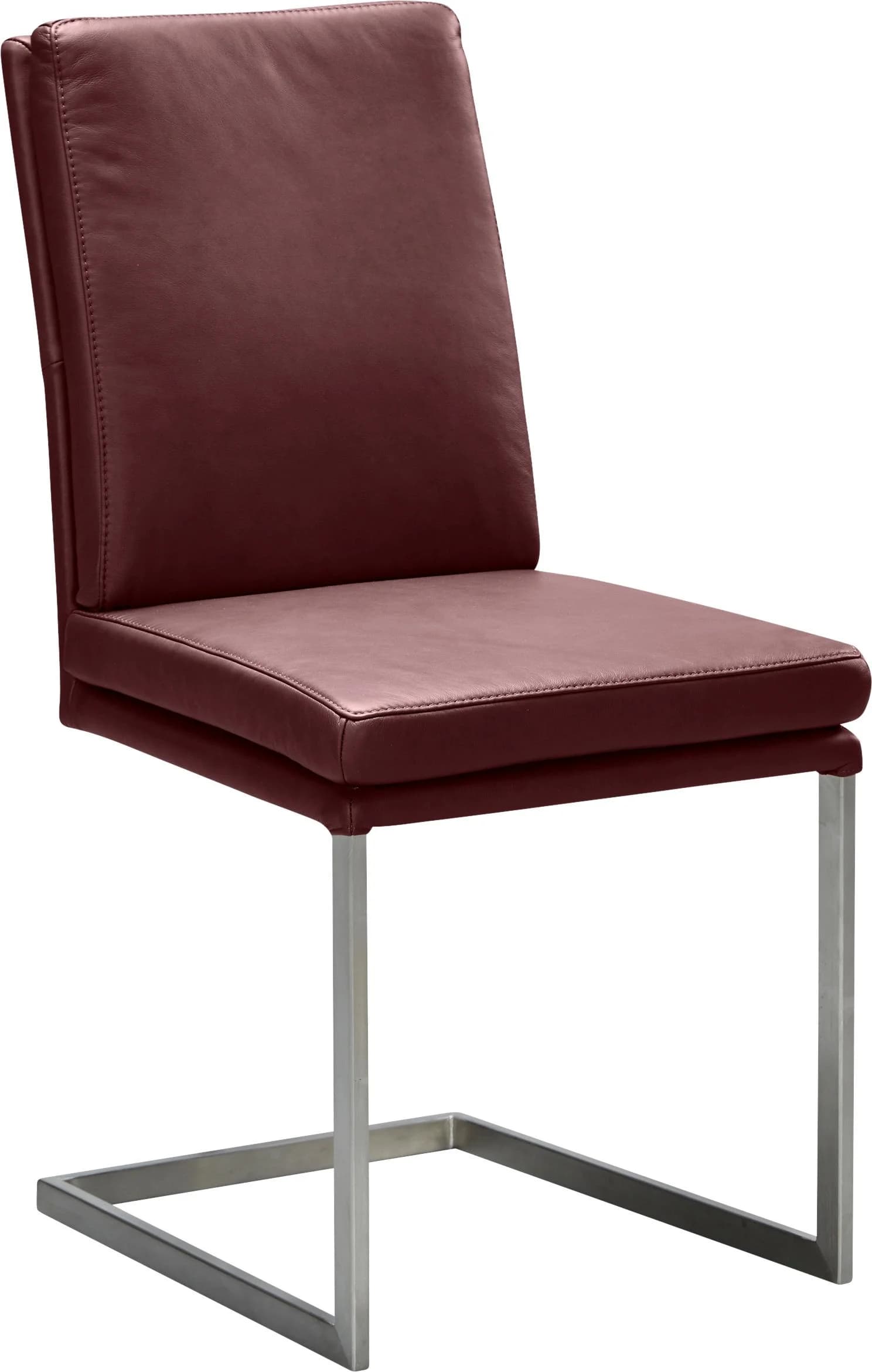 K+W Komfort & Wohnen Freischwinger Cabernet Rot Edelstahloptik