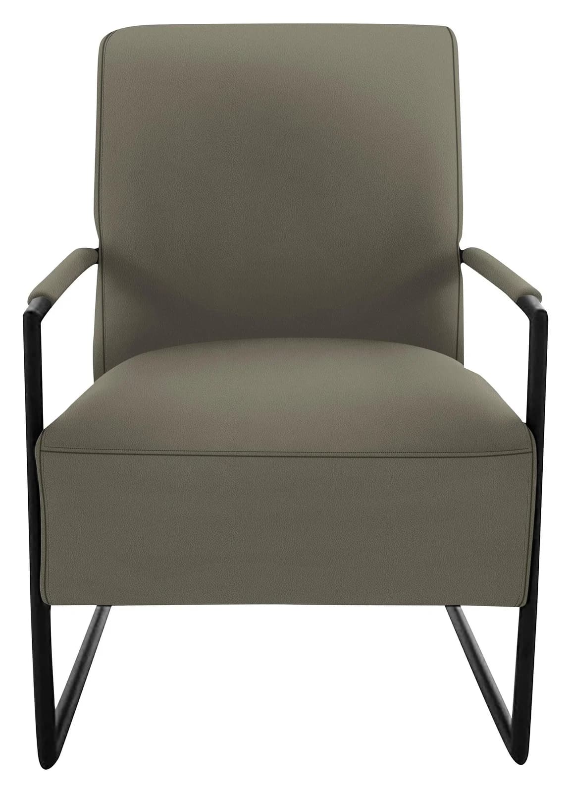 K+W Komfort & Wohnen Cocktailsessel Loft Beige Leder Metall