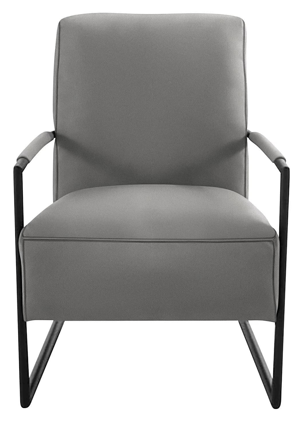 K+W Cocktailsessel Loft Grau Microfaser Metallgestell